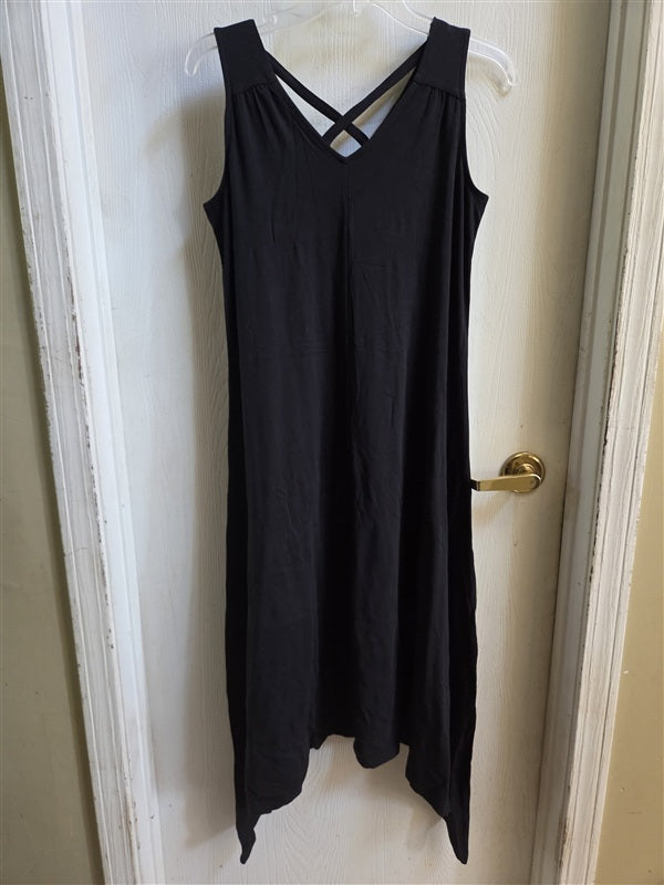 NWt AnyBody Cozy Knit Sharkbit Hem Dress Medium Midi Black 136939