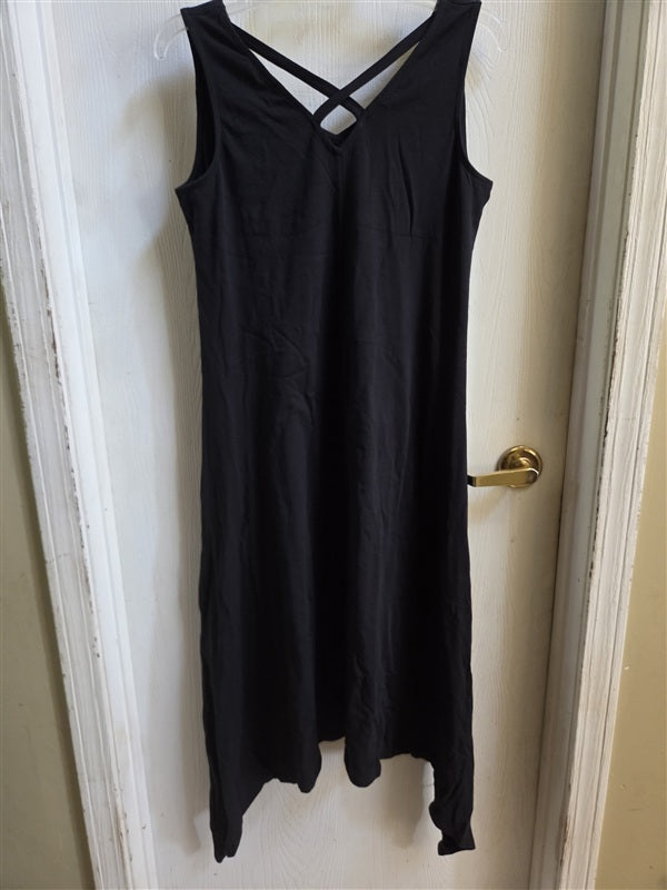 NWt AnyBody Cozy Knit Sharkbit Hem Dress Medium Midi Black 136939