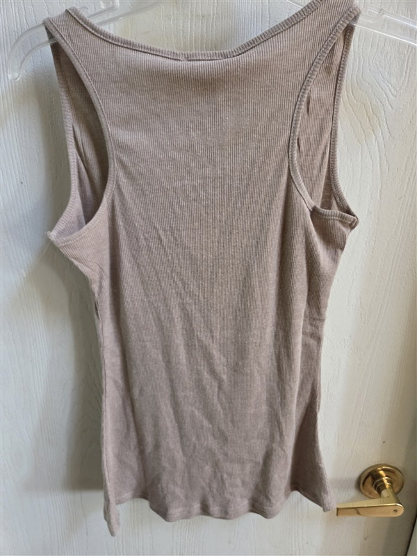 NWT Hayden M Hook & Eye Beige Ribbed Tank Top 136946