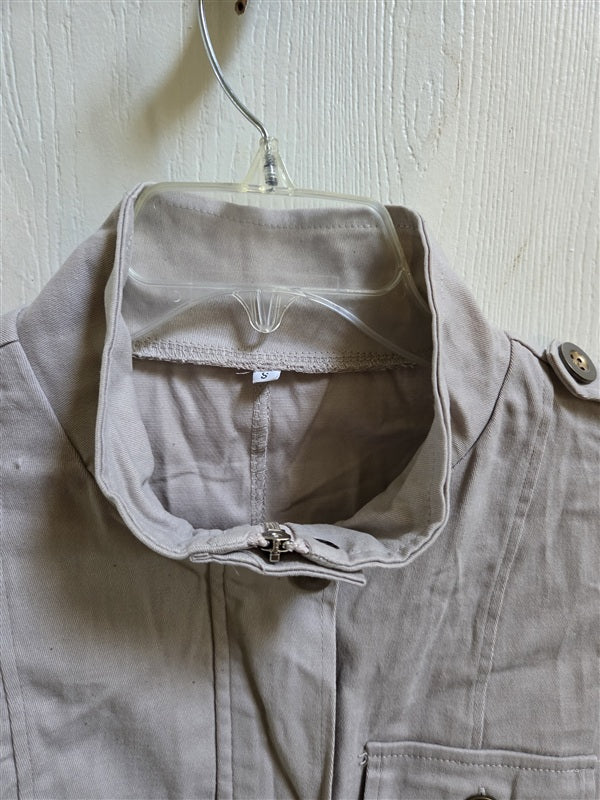 NWOT Khaki Sleeveless Military-style Utility Cargo Safari Vest Beige 136954