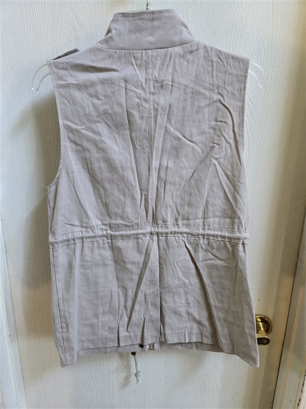 NWOT Khaki Sleeveless Military-style Utility Cargo Safari Vest Beige 136954