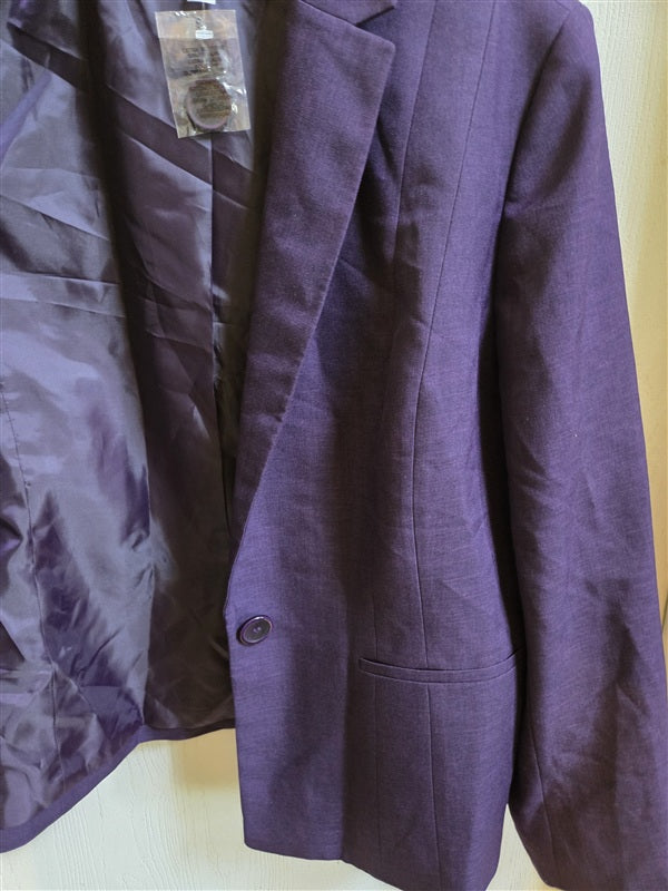 NWOT Evan Picone Black Label 18 Purple Plum Blazer Jacket 136955