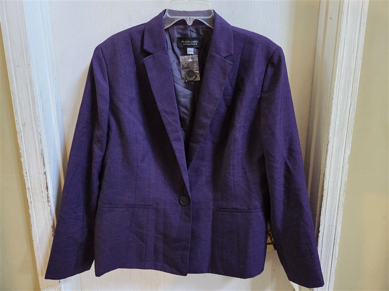 NWOT Evan Picone Black Label 18 Purple Plum Blazer Jacket 136955