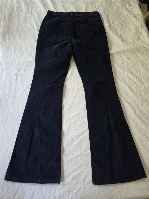 NWOT Crown & Ivy 4 High Rise Flare Pinwale Corduroy Navy Blue Pants 136960