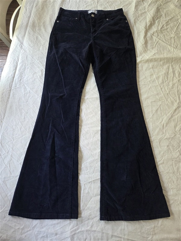 NWOT Crown & Ivy 4 High Rise Flare Pinwale Corduroy Navy Blue Pants 136960