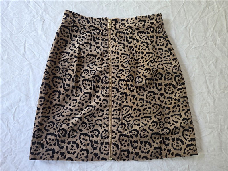 NWT Good American 00 Cheetah Leopard Velvet Mini Skirt 136961