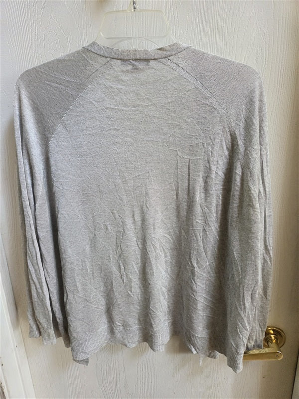 NWOT Eileen Fisher S Cropped 3/4 Sleeve Cardigan Sweater Silver 136967