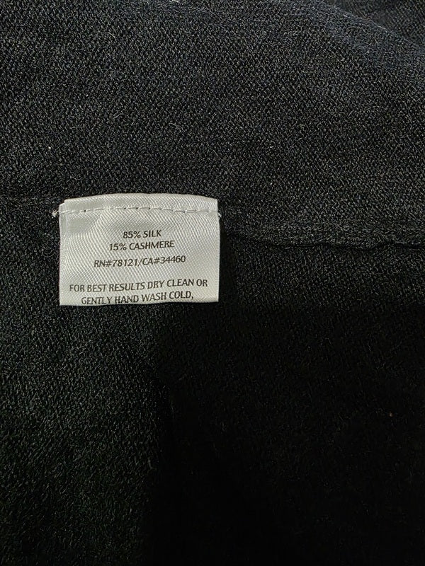 NWOT Eileen Fisher PS Cashmere & Silk Cardigan LS Black 136969
