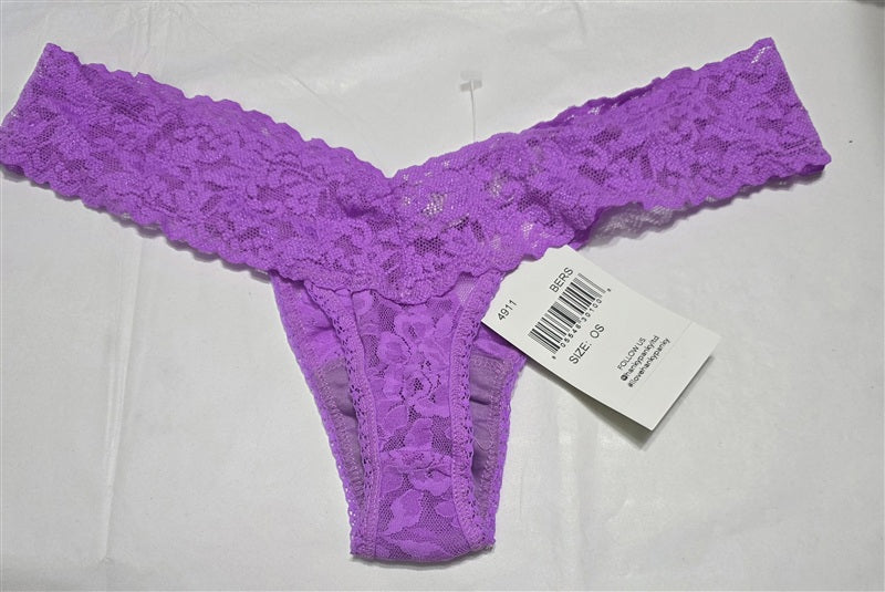 NWT Hanky Panky 1pr Purple Signature Lace Low Rise Thong Underwear 136978