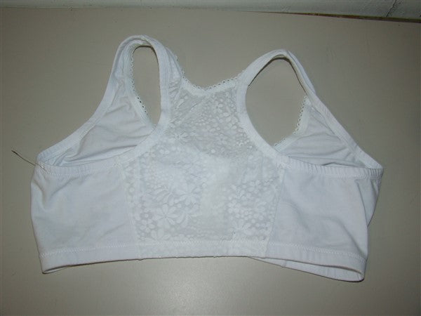 NWOT Glamorise 36 B/C/D Complete Comfort Cotton T-Back Bra 1908 White 136981