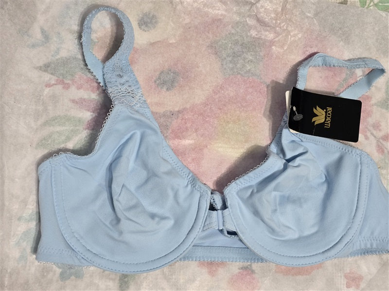 NWT Wacoal 36B Soft Embrace Lace Detail Front-Close Bra 851311 Blue 136984