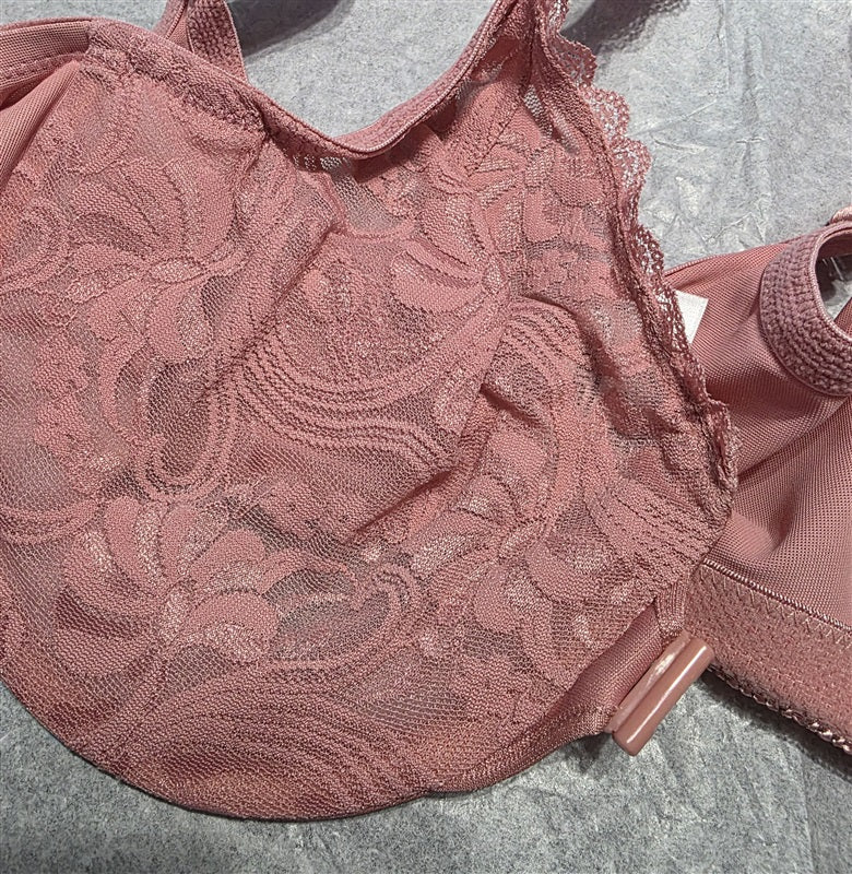 NWOT Glamorise 40F Wonderwire Front Close Bra 9245 Pink 136986
