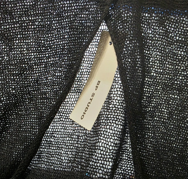 NWOT Studio A BP One Size Black Open Knit Cashmere Cardigan 137001