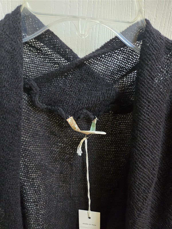 NWOT Studio A BP One Size Black Open Knit Cashmere Cardigan 137001