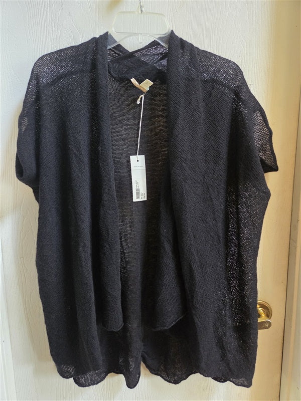 NWOT Studio A BP One Size Black Open Knit Cashmere Cardigan 137001