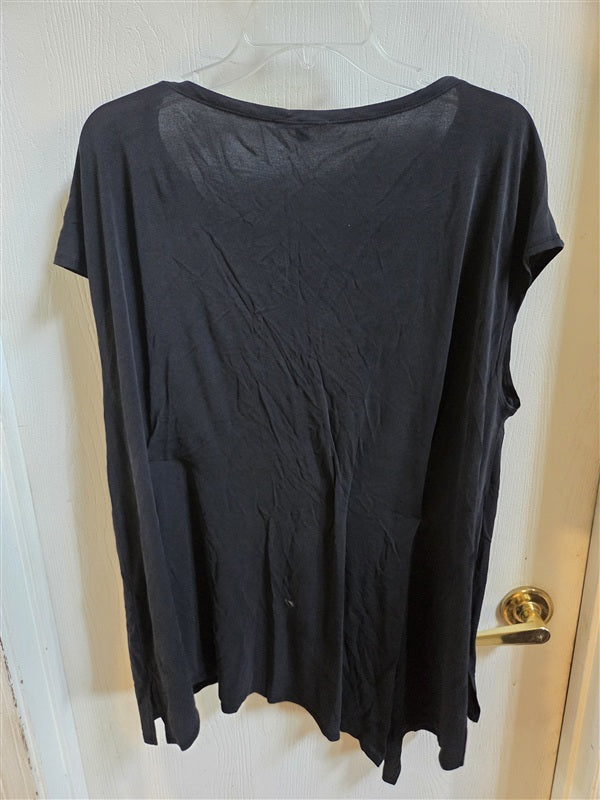 NWOT Eileen Fisher L Silk Black Pull Over Shirt Tunic 137003