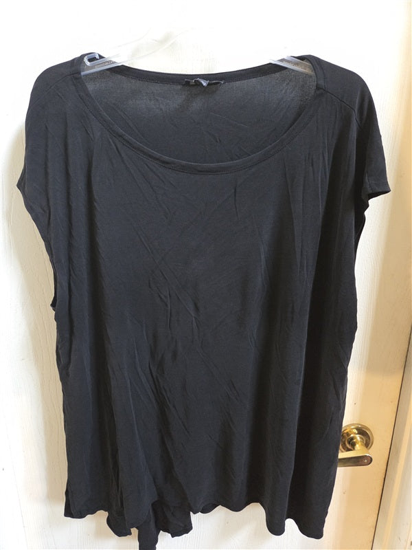 NWOT Eileen Fisher L Silk Black Pull Over Shirt Tunic 137003