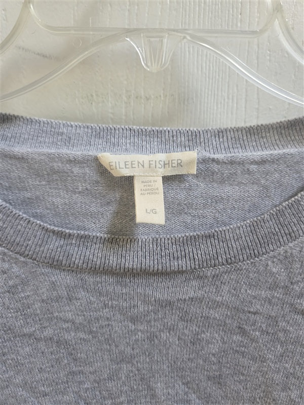 PO Eileen Fisher LG Organic Cotton Sweater Gray Tunic 137006