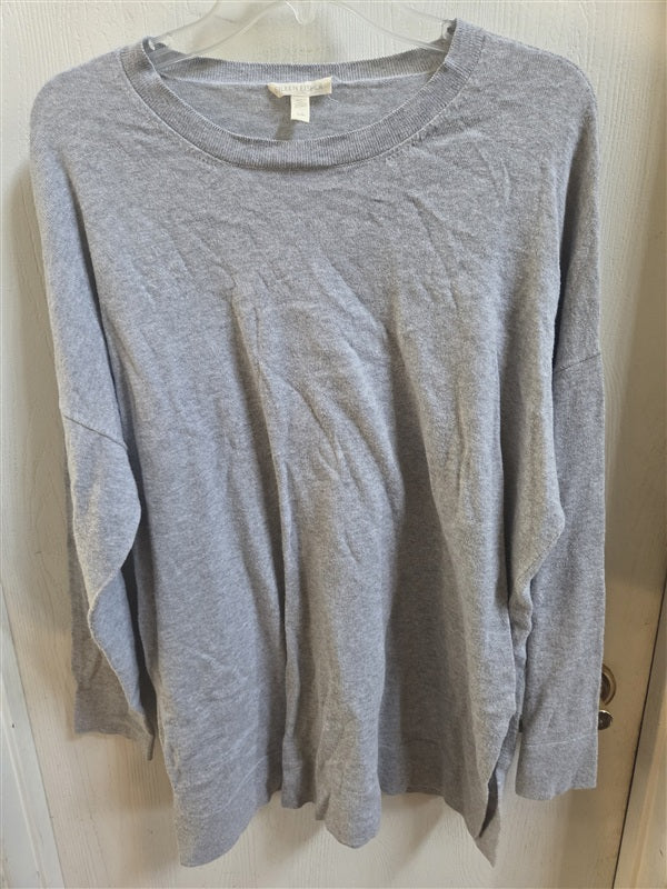 PO Eileen Fisher LG Organic Cotton Sweater Gray Tunic 137006