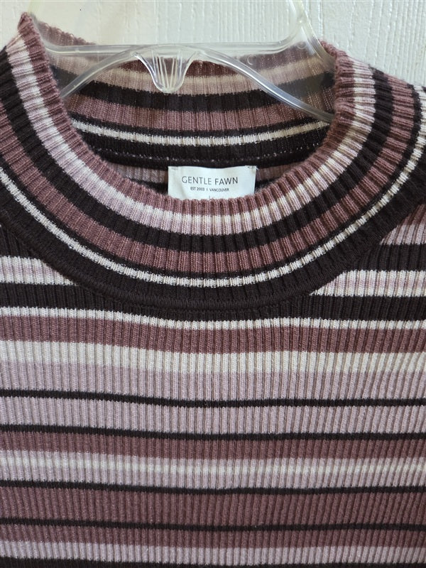 NWT Anthropologie Gentle Fawn L Elyse Top Pink Stripe Sweater 137008