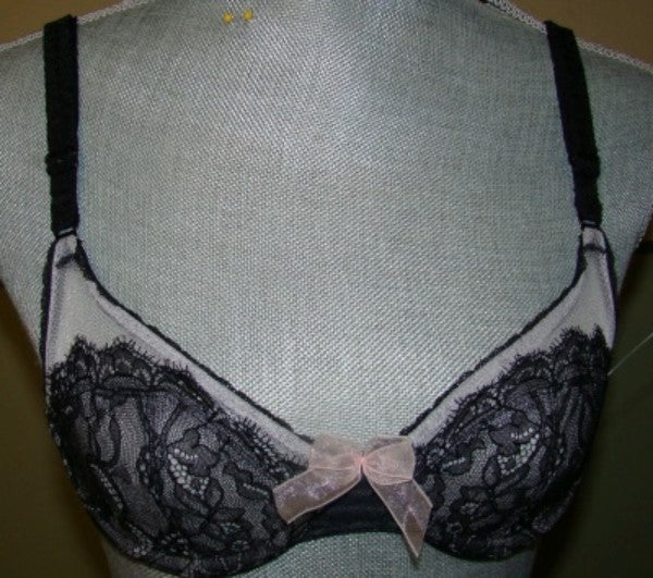 NWOT Wacoal 32C Retro Chic Underwire Bra 851186 Black 137010