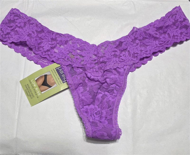NWT Hanky Panky 6PR Purple Green Signature Lace Low Rise Thong Underwear 137034