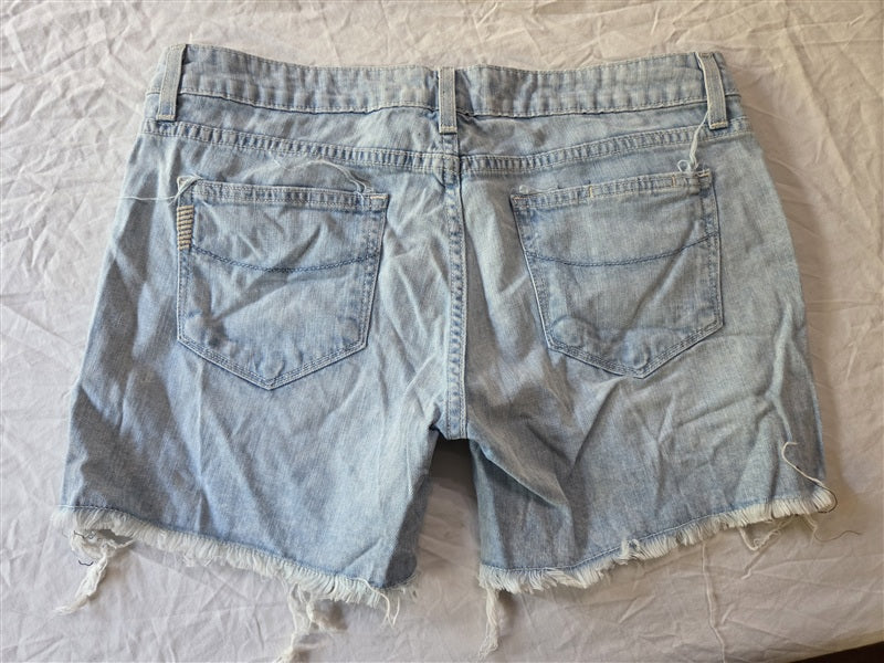 NWOT Paige 29 Jimmy Jimmy Jean Shorts Distressed Raw hem Blue Sample 137043