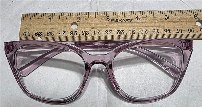 NWT Jones NY 2.5 Sheer Pink Purple Round Cat Eye Reading Nerd Glasses 137044