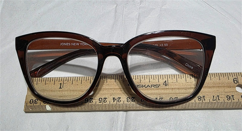NWT Jones NY 2.0 Milky Red Round Cat Eye Reading Nerd Glasses 137048