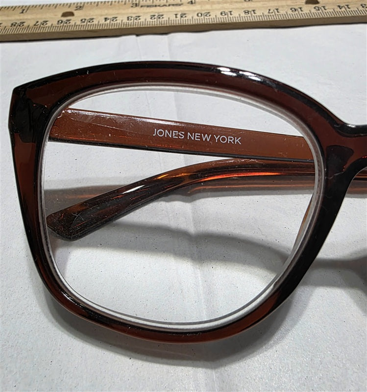 NWT Jones NY 2.0 Milky Red Round Cat Eye Reading Nerd Glasses 137048