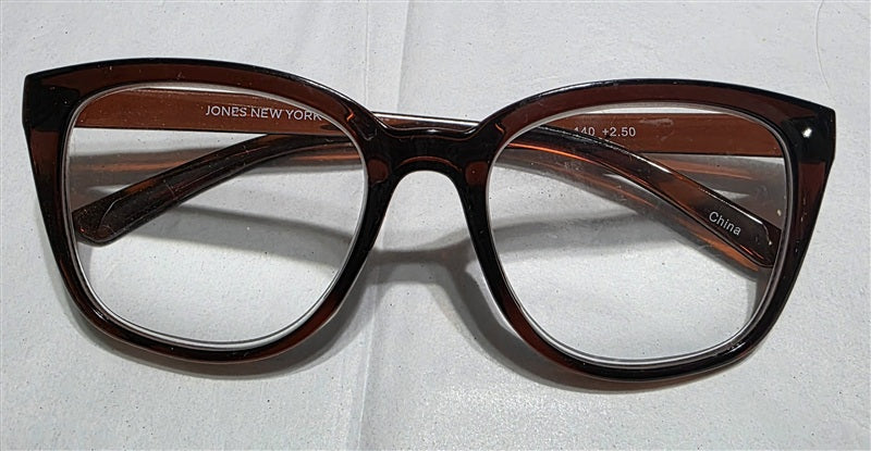 NWT Jones NY 2.0 Milky Red Round Cat Eye Reading Nerd Glasses 137048