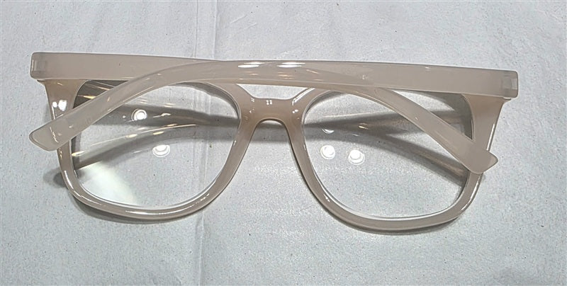 NWT Jones NY 2.0 Sheer Milky Pink Round Cat Eye Reading Nerd Glasses 137050