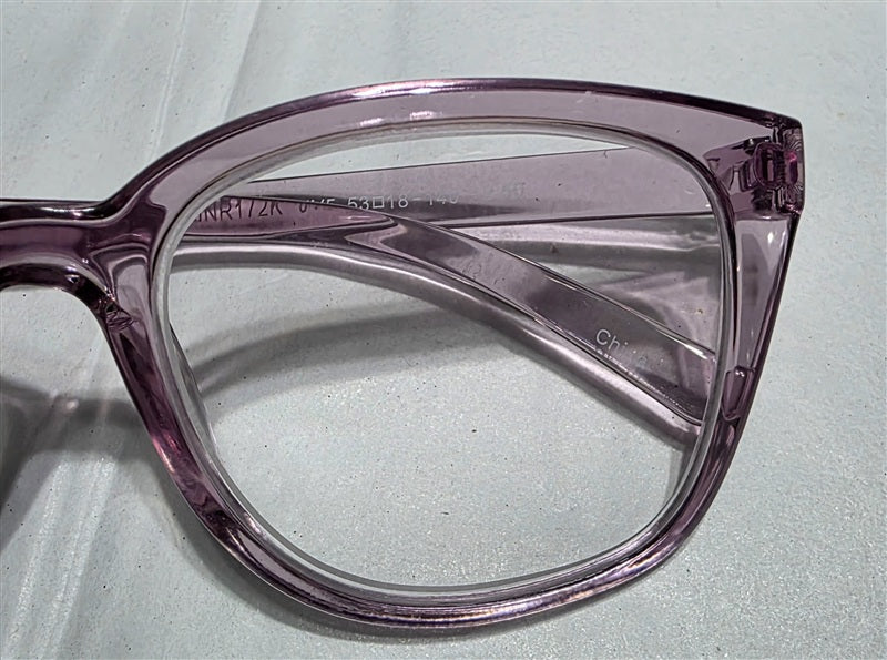 NWT Jones NY 2.0 Sheer Pink Purple Round Cat Eye Reading Nerd Glasses 137051