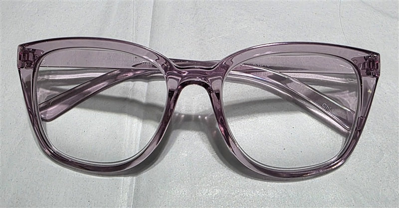 NWT Jones NY 2.0 Sheer Pink Purple Round Cat Eye Reading Nerd Glasses 137051