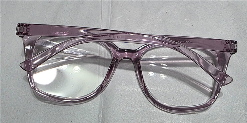 NWT Jones NY 3.0 Sheer Pink Purple Round Cat Eye Reading Nerd Glasses 137052