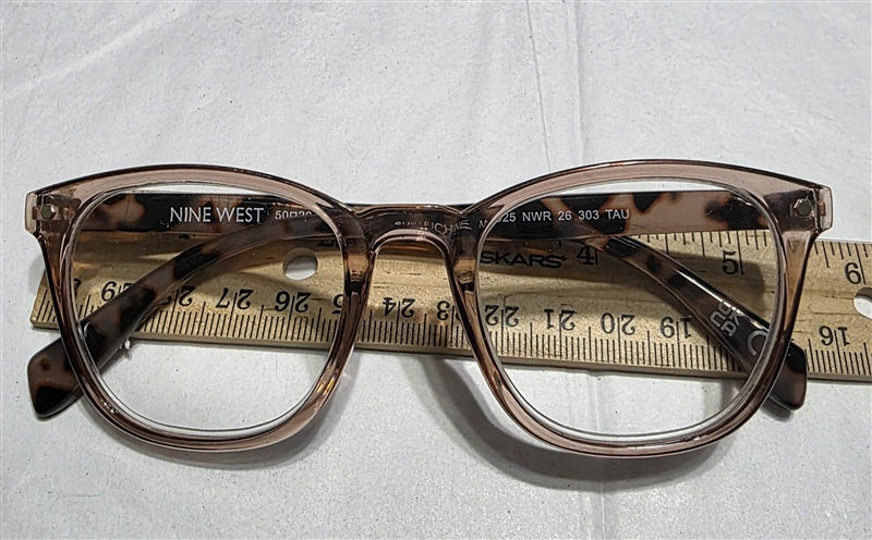 NWT Nine West 2.5 Pink Sheer Tortoiseshell Round Reading Glasses 137056