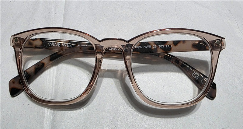 NWT Nine West 2.5 Pink Sheer Tortoiseshell Round Reading Glasses 137056