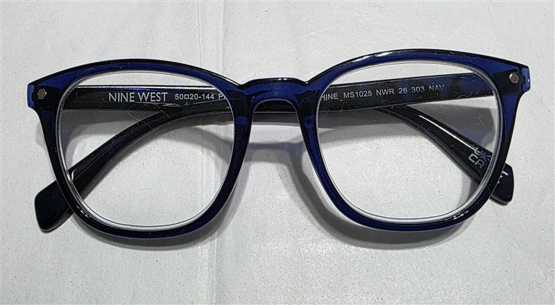 NWT Nine West 2.5 Blue Sheer Tortoiseshell Round Reading Glasses 137057