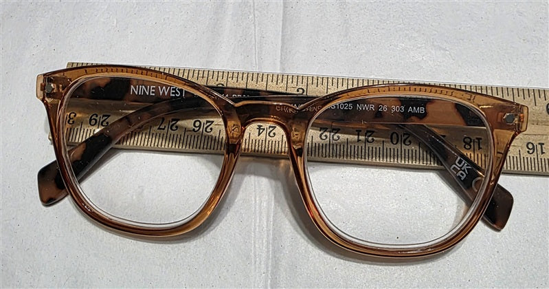 NWT Nine West 2.5 Orange Sheer Tortoiseshell Round Reading Glasses 137059