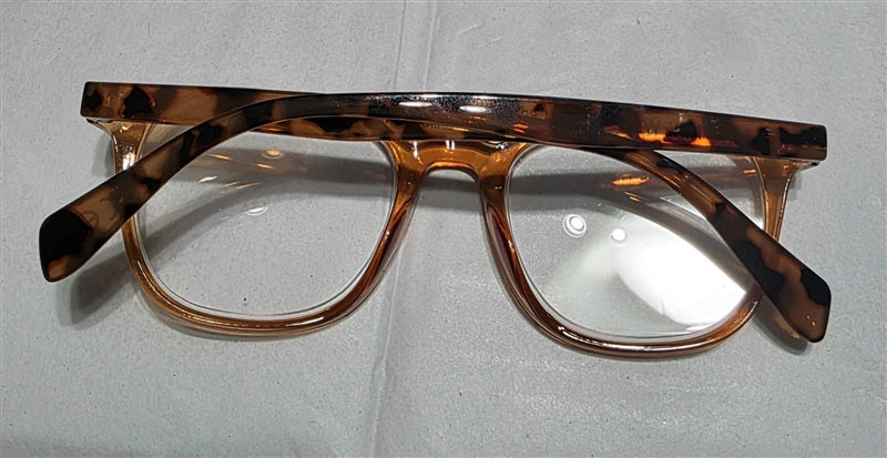 NWT Nine West 2.5 Orange Sheer Tortoiseshell Round Reading Glasses 137059
