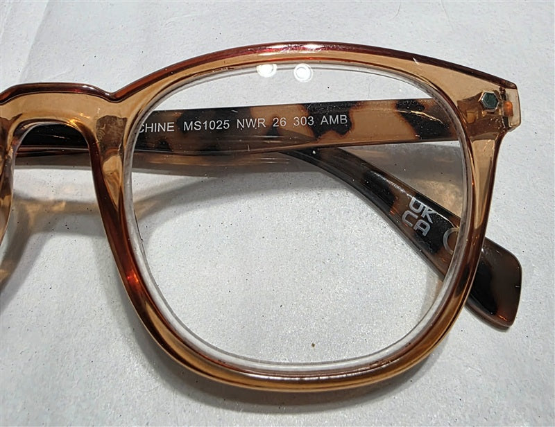 NWT Nine West 2.5 Orange Sheer Tortoiseshell Round Reading Glasses 137059