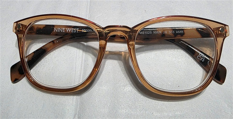 NWT Nine West 2.5 Orange Sheer Tortoiseshell Round Reading Glasses 137059