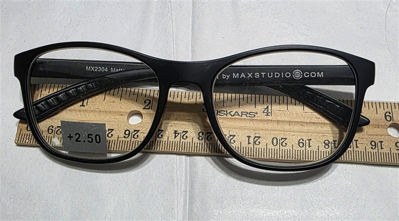 NWT Max Studio 2.5 Square Unisex Black Reading Nerd Glasses 137060