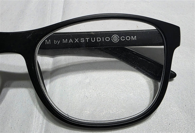 NWT Max Studio 2.5 Square Unisex Black Reading Nerd Glasses 137060