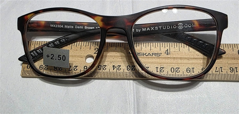 NWT Max Studio 2.5 Square Unisex Brown Reading Nerd Glasses 137061