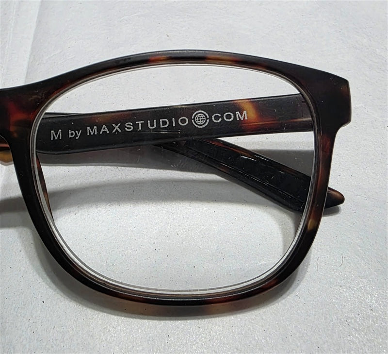 NWT Max Studio 2.5 Square Unisex Brown Reading Nerd Glasses 137061
