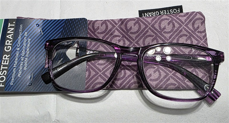 NWT Foster Grant 1.5 Purple Blue Light Computer Glasses 137064