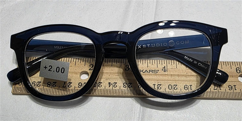 NWT Max Studio Blue 2.0 Cat Eye Round Thick Reading Nerd Glasses 137065