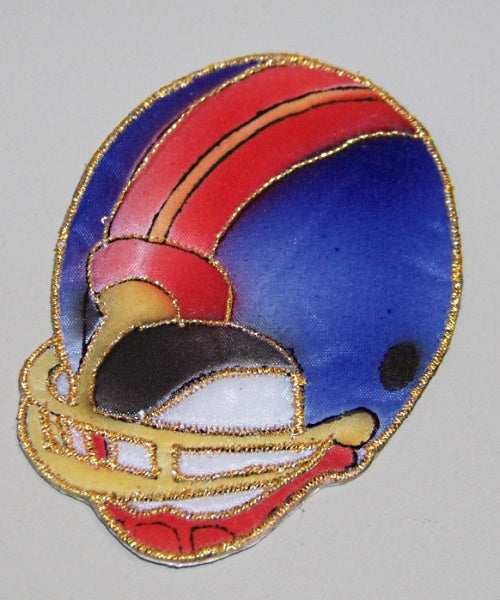 NWT Vintage Quiltz Iron On Puffy Applique Football Helmet Patch Red Blue 137068