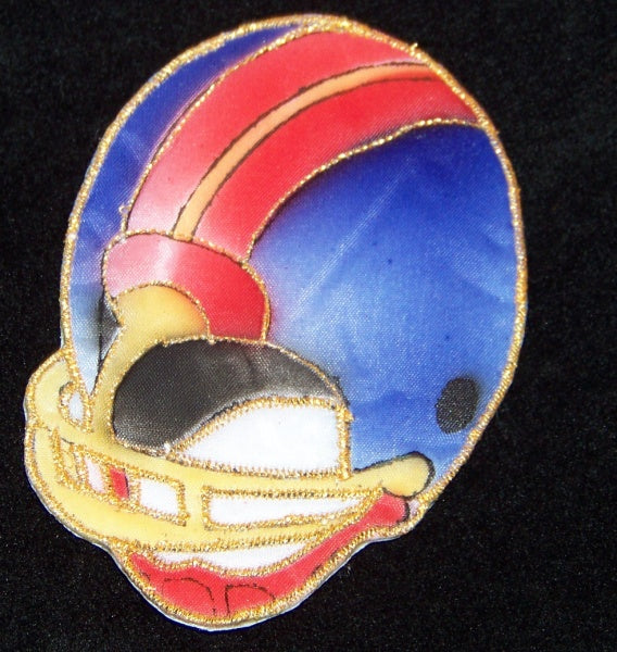 NWT Vintage Quiltz Iron On Puffy Applique Football Helmet Patch Red Blue 137068